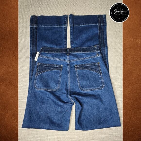 Gap NEW Women's High Rise 70's Flare Western Chaps Denim Trouser Size 6T/28 - Picture 6 of 10